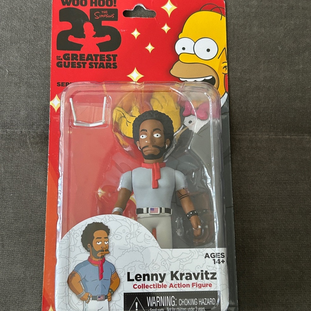 The Simpsons Lenny Kravitz Collectible Action Figure - Gray & Red